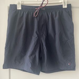 Tommy Hilfiger Men’s Essential Solid Swim Trunks Shorts, Blue, Size Large